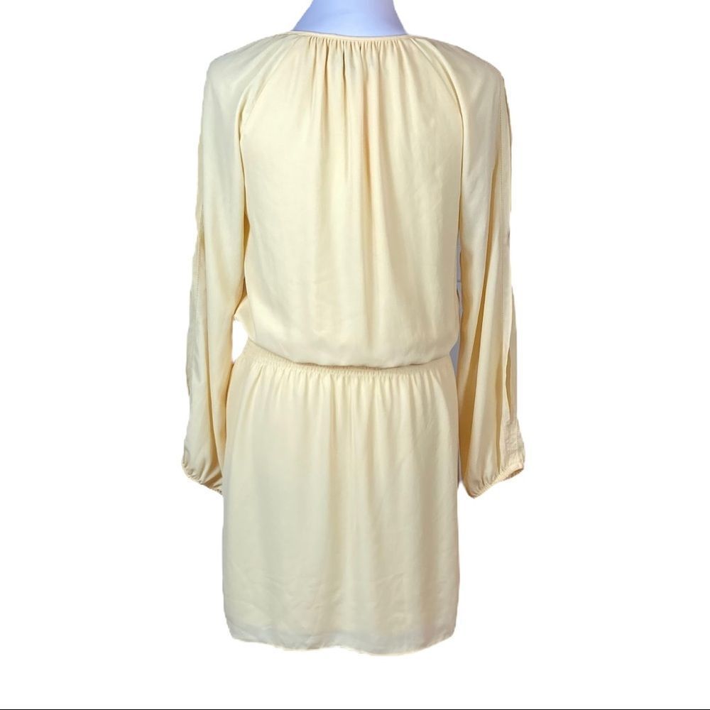 White House Black Market Pale Yellow Long Sleeve Dress, Size 0 - Picture 5 of 12
